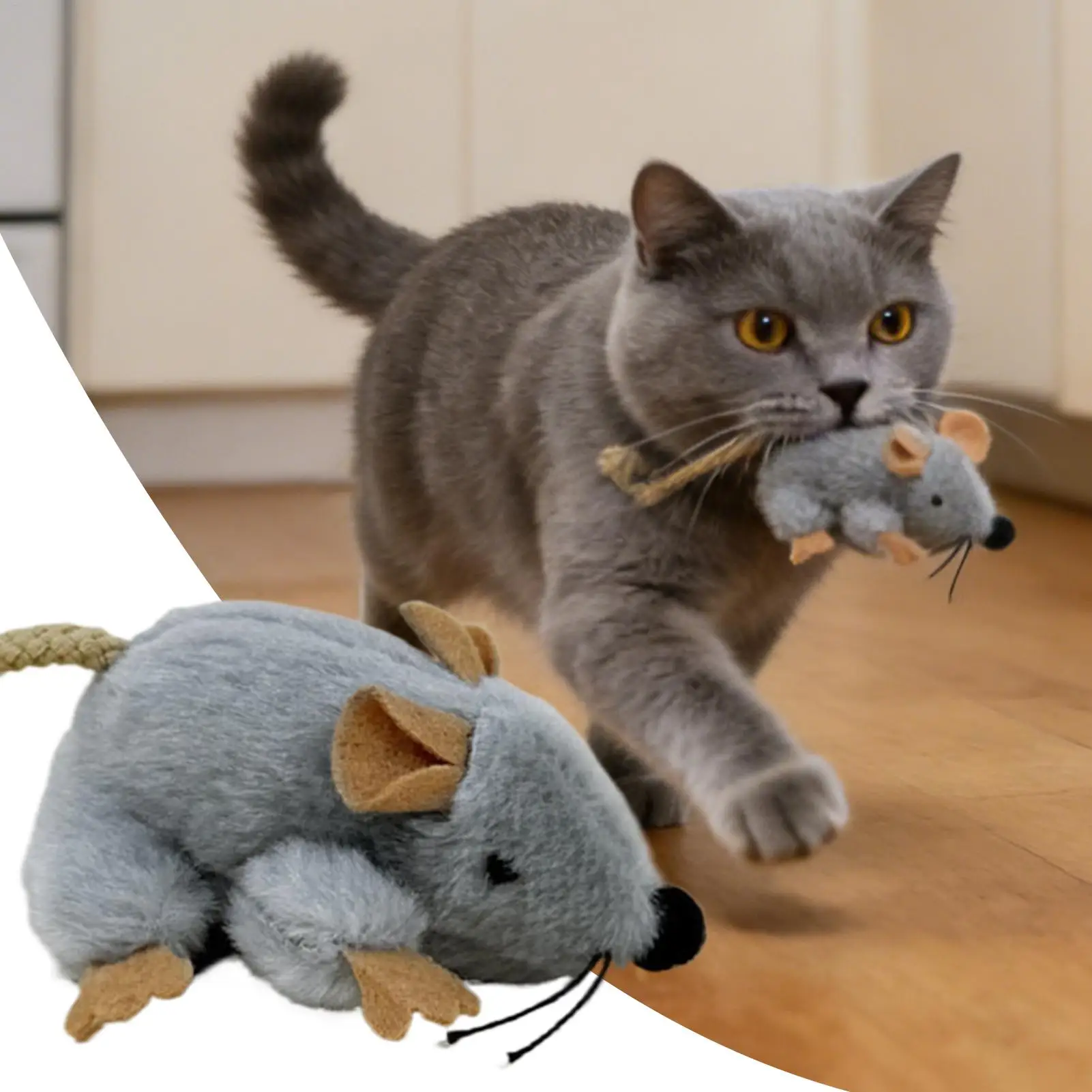 Katzenmaus-Spielzeug mit eingebautem Sound, kompaktes Spielzeug, gefülltes Katzenspielzeug für den täglichen Gebrauch, für drinnen und draußen, für Geburtstage, Feiertage, Haustiere