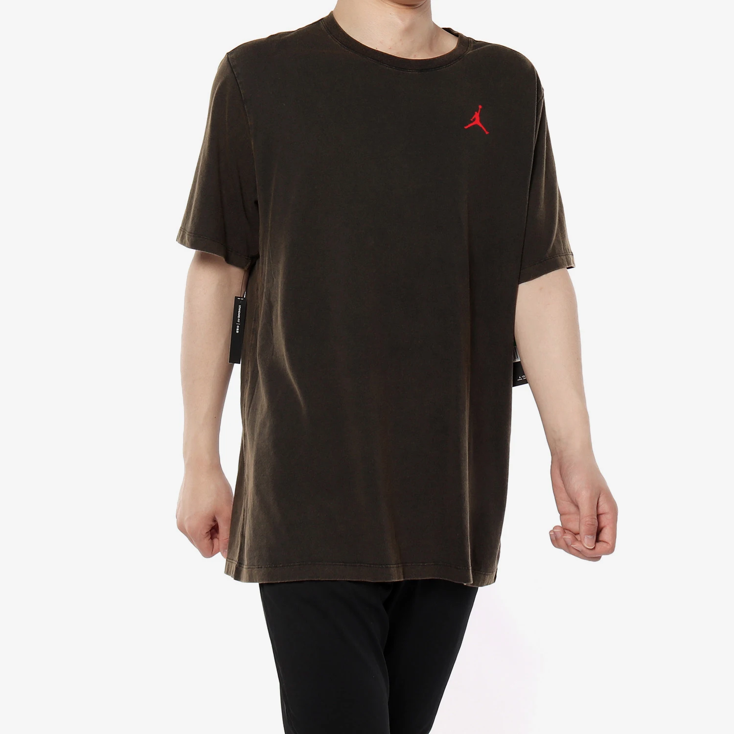 Nike genuine JORDAN new black skin friendly retro distressed short sleeved T-shirt AQ3735-010