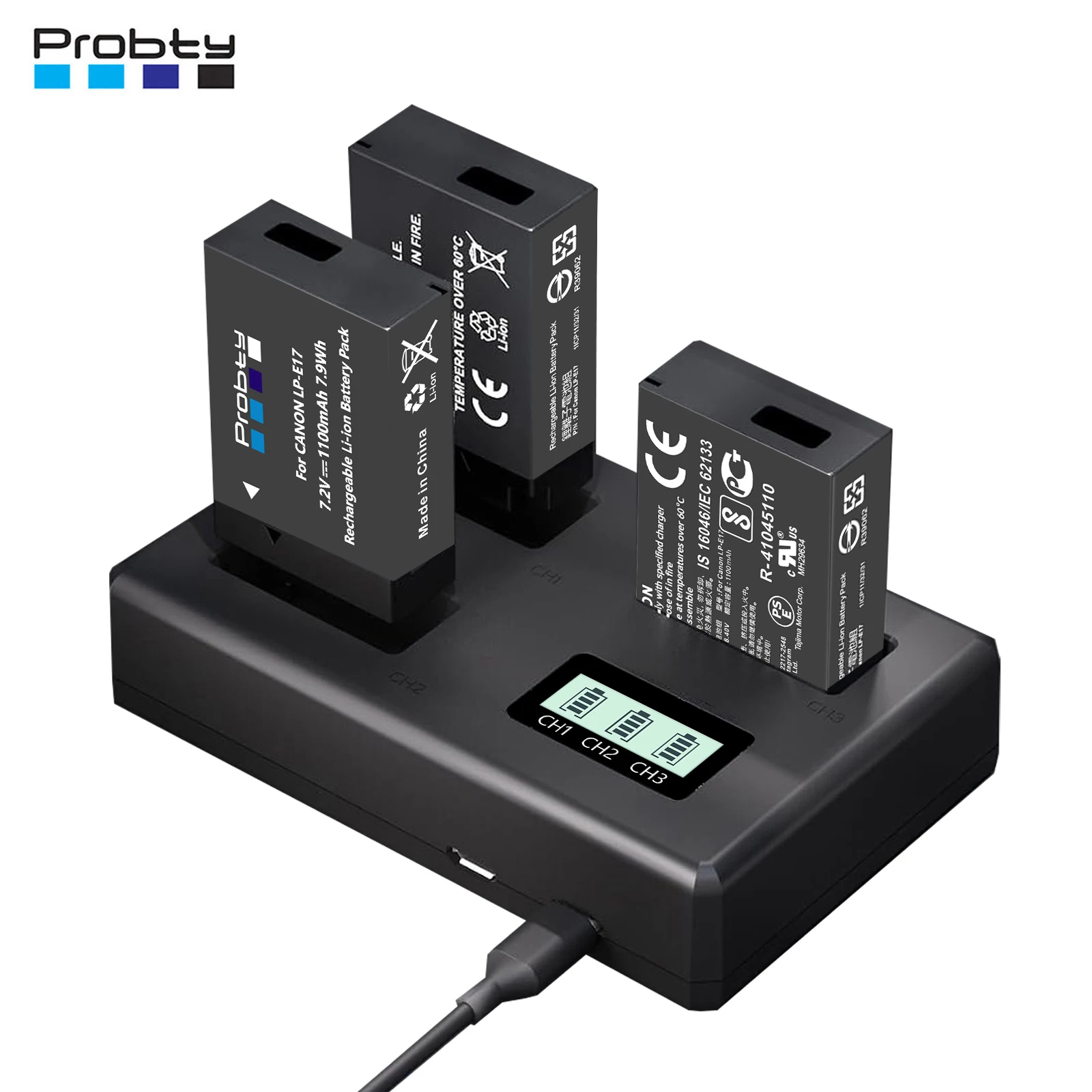 Probty LP-E17 Full Decoder Battery For CANON EOS RP/R8/R10/M3/M5/M6/M6 MARK 2/200D/200D MARK 2/750D/760D/800D/850D/77D