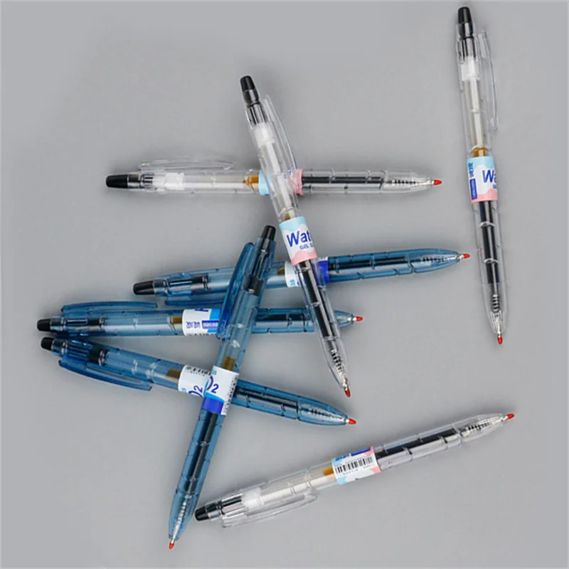 Simple And Transparent Press Neutral Pen 0.5mm Spring Head Office Students With Neutral Pen Signature Pen