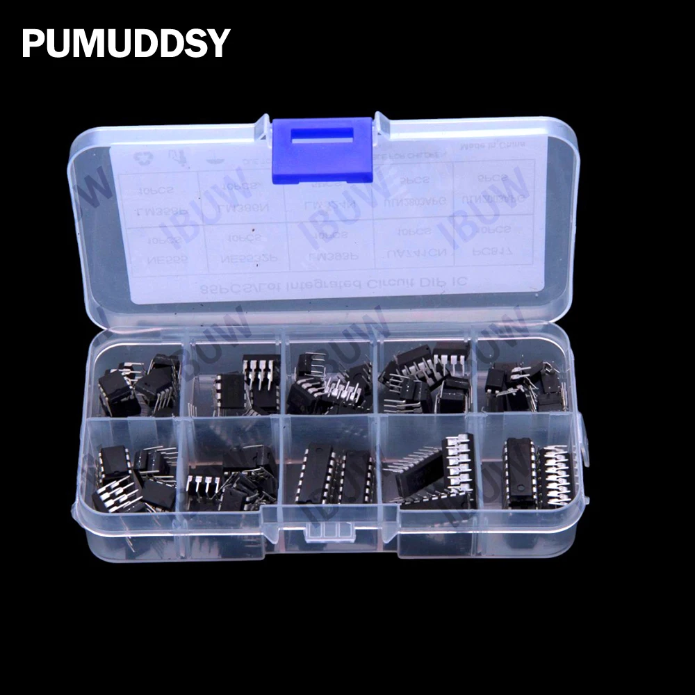 10Values ​​85PCS Integrated Circuit LM324 NE555 LM324 LM358 Chip IC Kit DIP NE555 Single Precision Timer  LM386 PC817 LM324
