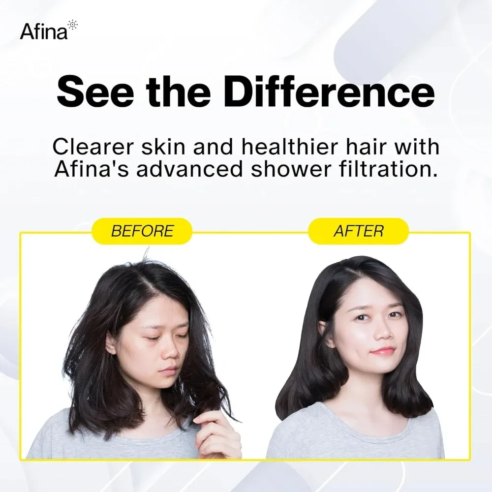 HOME.Afina رأس دش مفلتر، فلتر للمياه الصلبة |   تعمل على تحسين البشرة والشعر عن طريق تقليل الكلور والمعادن الثقيلة من الماء الصلب