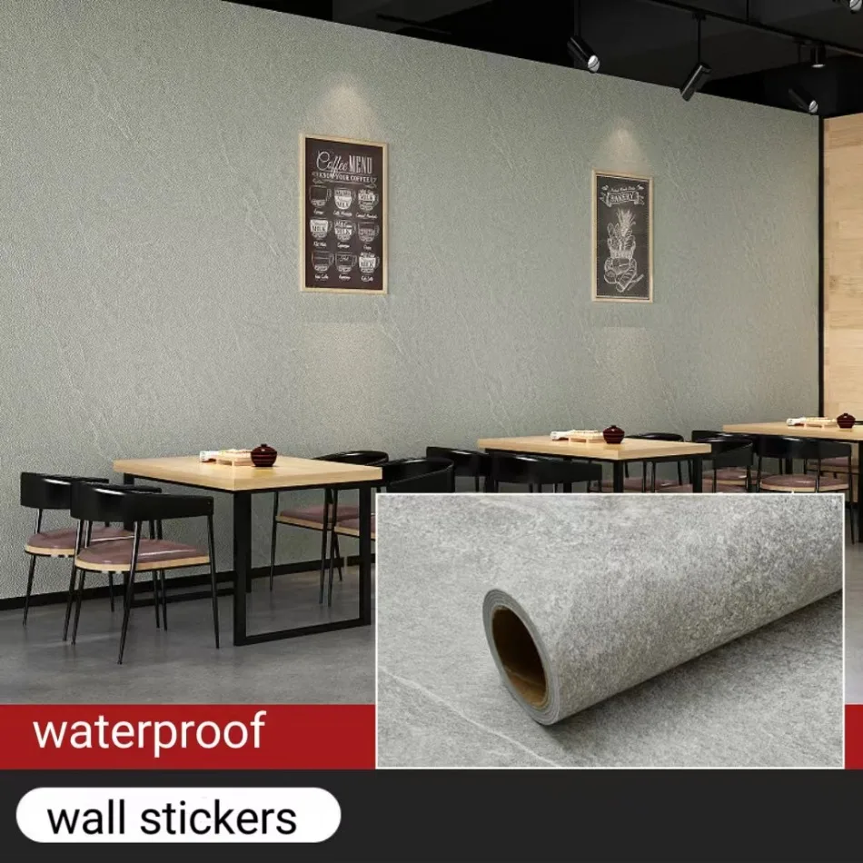 Vintage Cement Grain Papel De Parede 3d Waterproof PVC Thickening Self Adhesive Wallpaper Floor Stickers Furniture Living Room