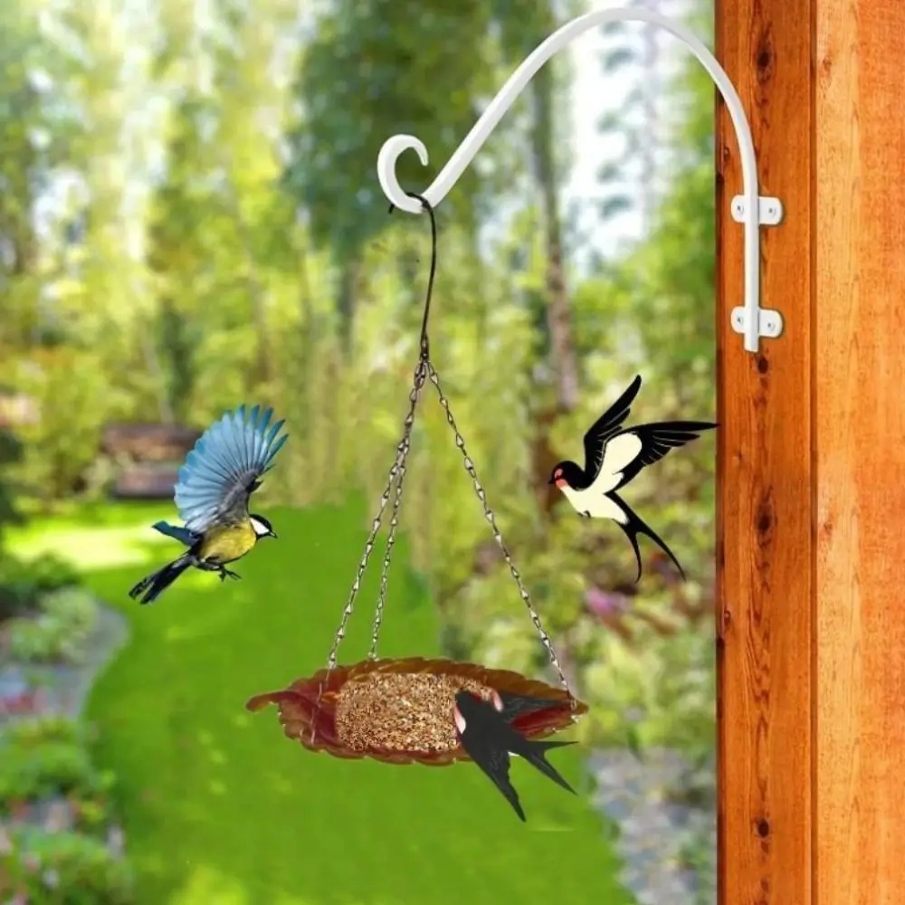 Iron Metal Bird Feeder Balanced Hanging Type Large Capacity Bird Feeder Tray Convenient Durable Bird Water Bowl Bird Bath