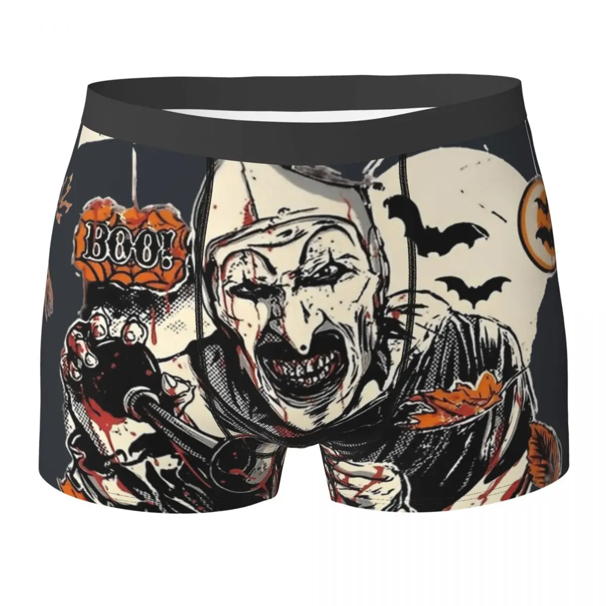

Ужасающее нижнее белье из фильма ужасов, мужские трусы-боксеры с тыквой на Хэллоуин, удобные шорты-боксеры, трусики больших размеров с горячим принтом