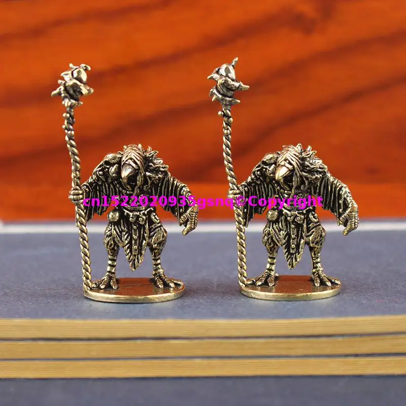 Small Copper carving ornament COOL Mythological story tale Anime game movie characters figure brass sculpture wizard sorcerer