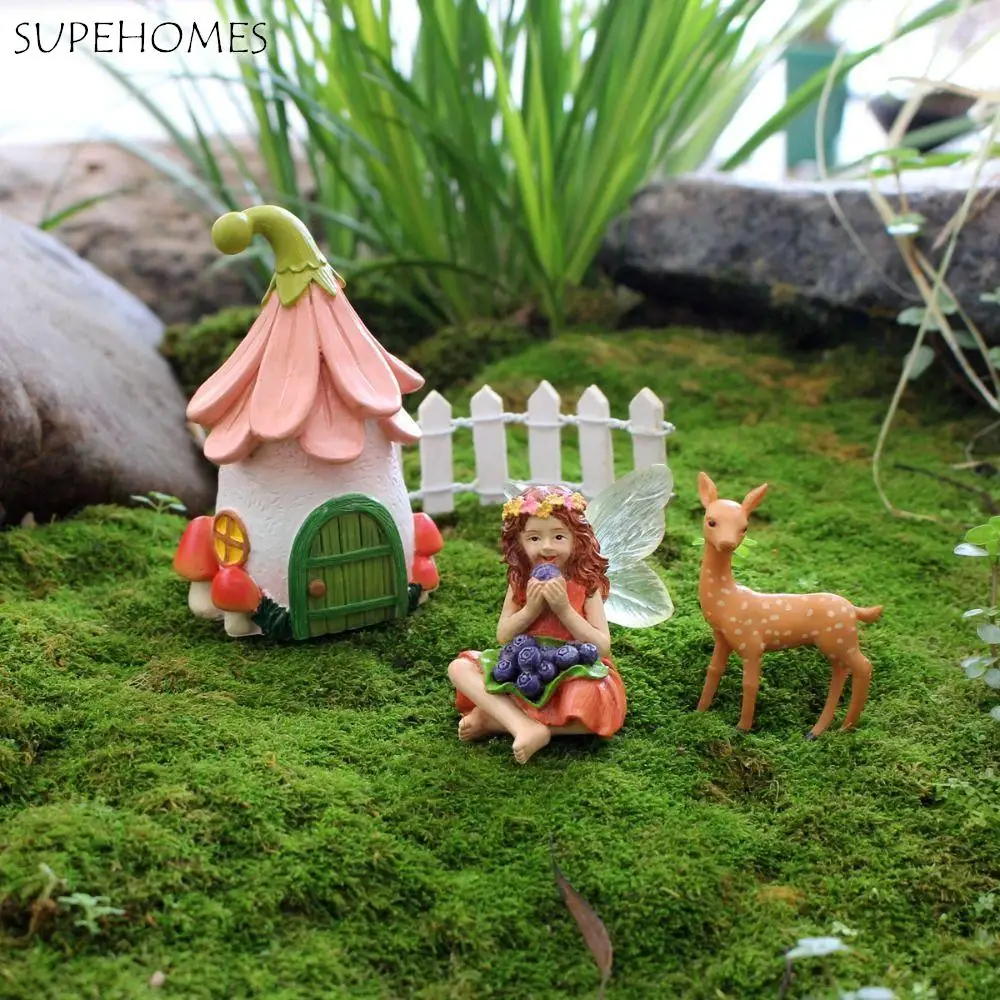 

4pcs Resin Fairy Elf Ornament Cute Creative Garden Statue Waterproof Handicraft Miniature Figurine Sculptures Car