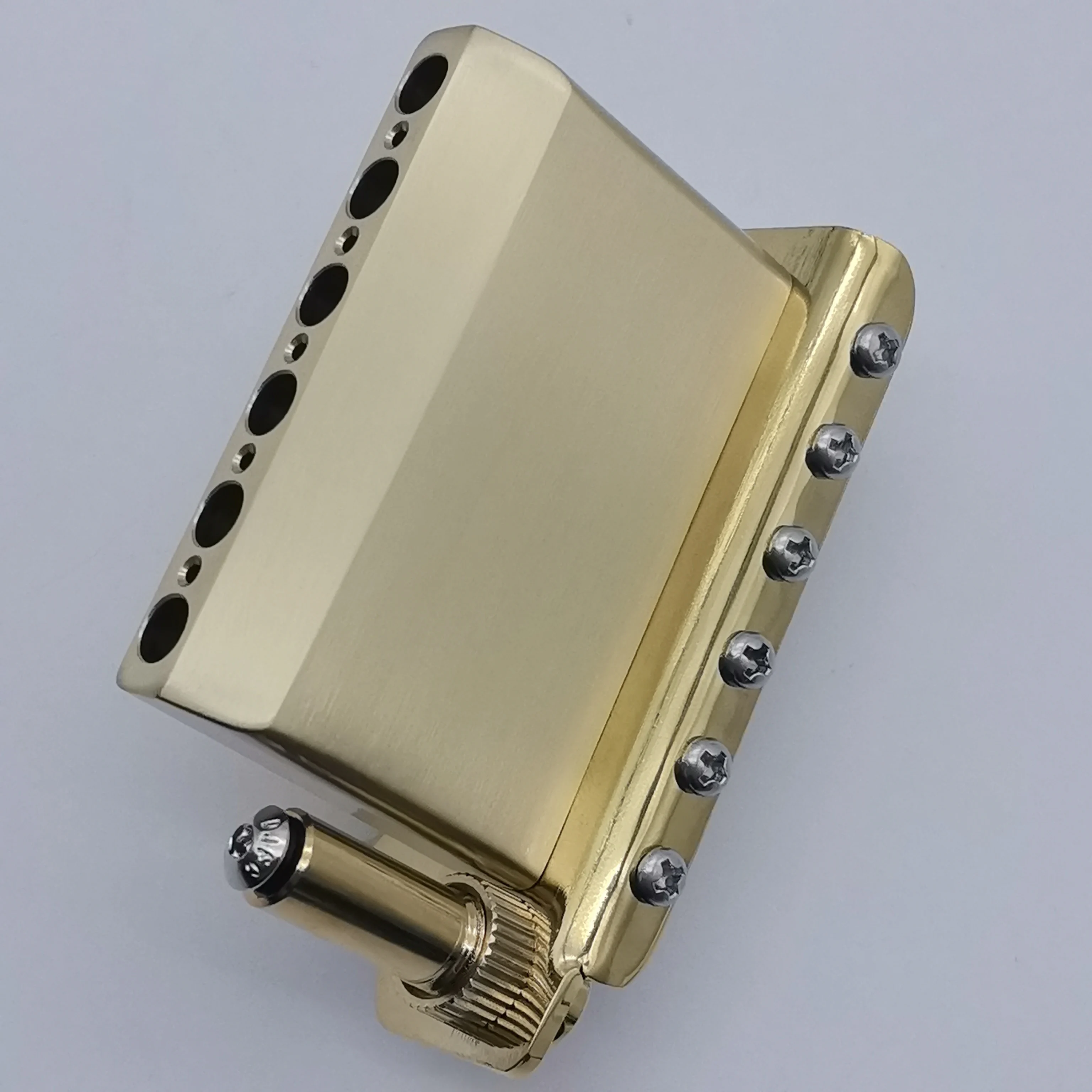2-Point Locking Tremolo Bridge Upgraded with Solid Brass Block, 52.5mm String Spacing Gold
