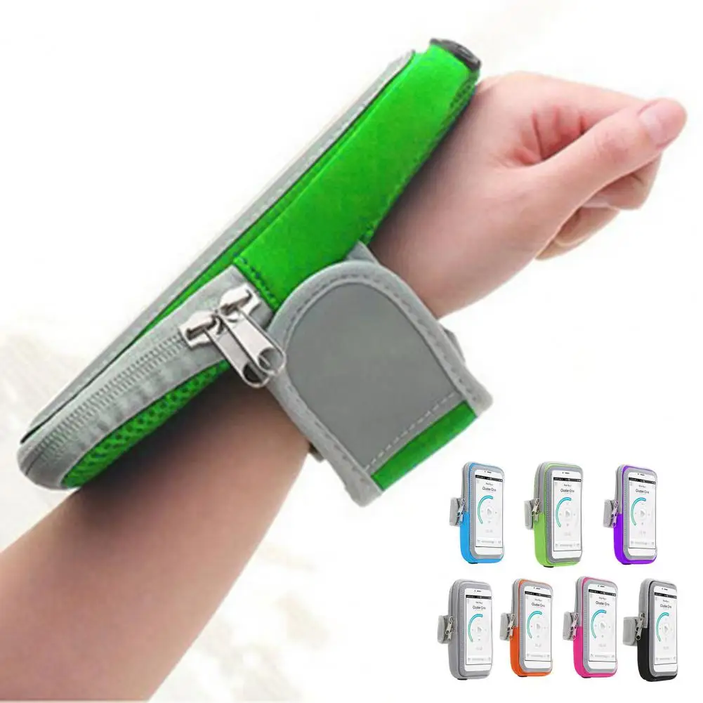 Chic Double-layer Tear-resistant Shock Absorption Mobile Phone Arm Bag Fasten Tape Sports Phone Arm Bag for Cycling