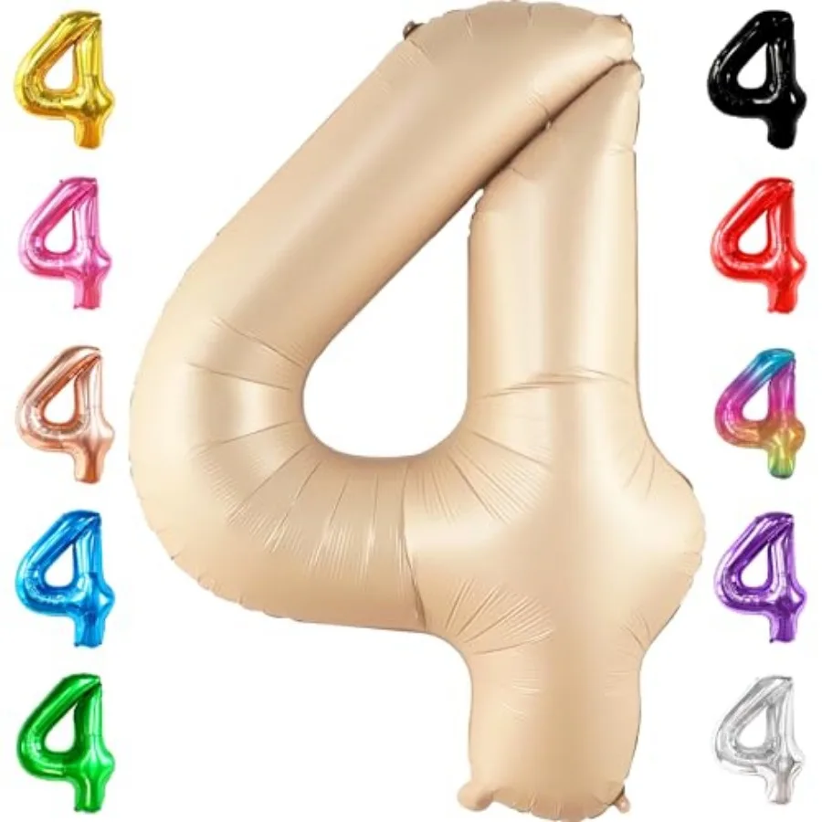 

Huge, Balloon - 0 Neutral Balloon for Fourth Birthday Tan Four Balloon for Neutral Party Decorations Years Apricot Balloon, 4th