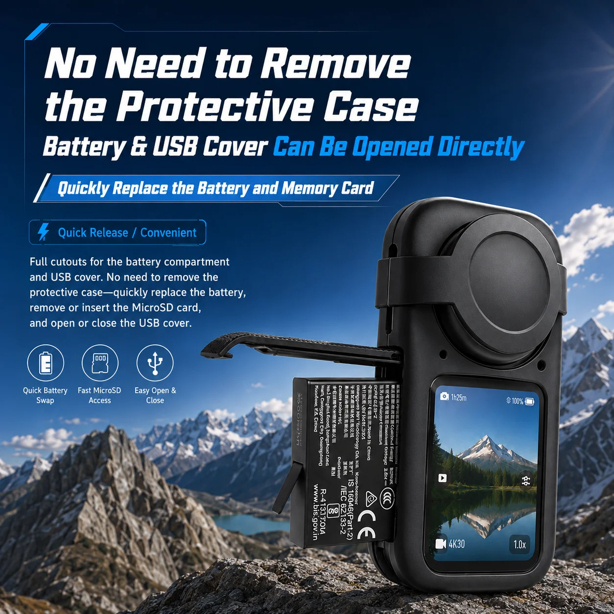 For Insta 360 X6 Camera Protective Accessory Kit Lens Guard/Silicone Protective Cover/Screen Protectors/Camera Case