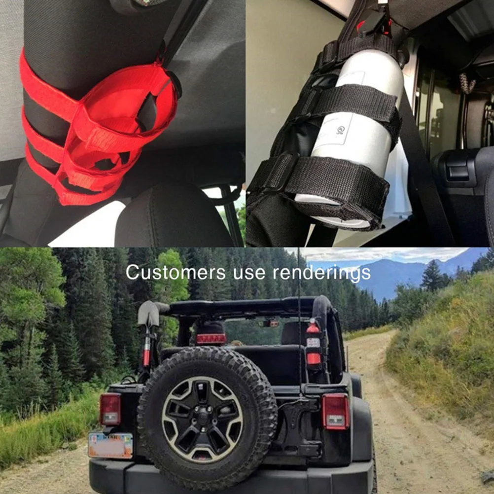 

1pc Extinguisher Mount Holder Universal Expandable Car Trunk Storage Organizer Strong Fixing Band Easy Install Wear-Resistant