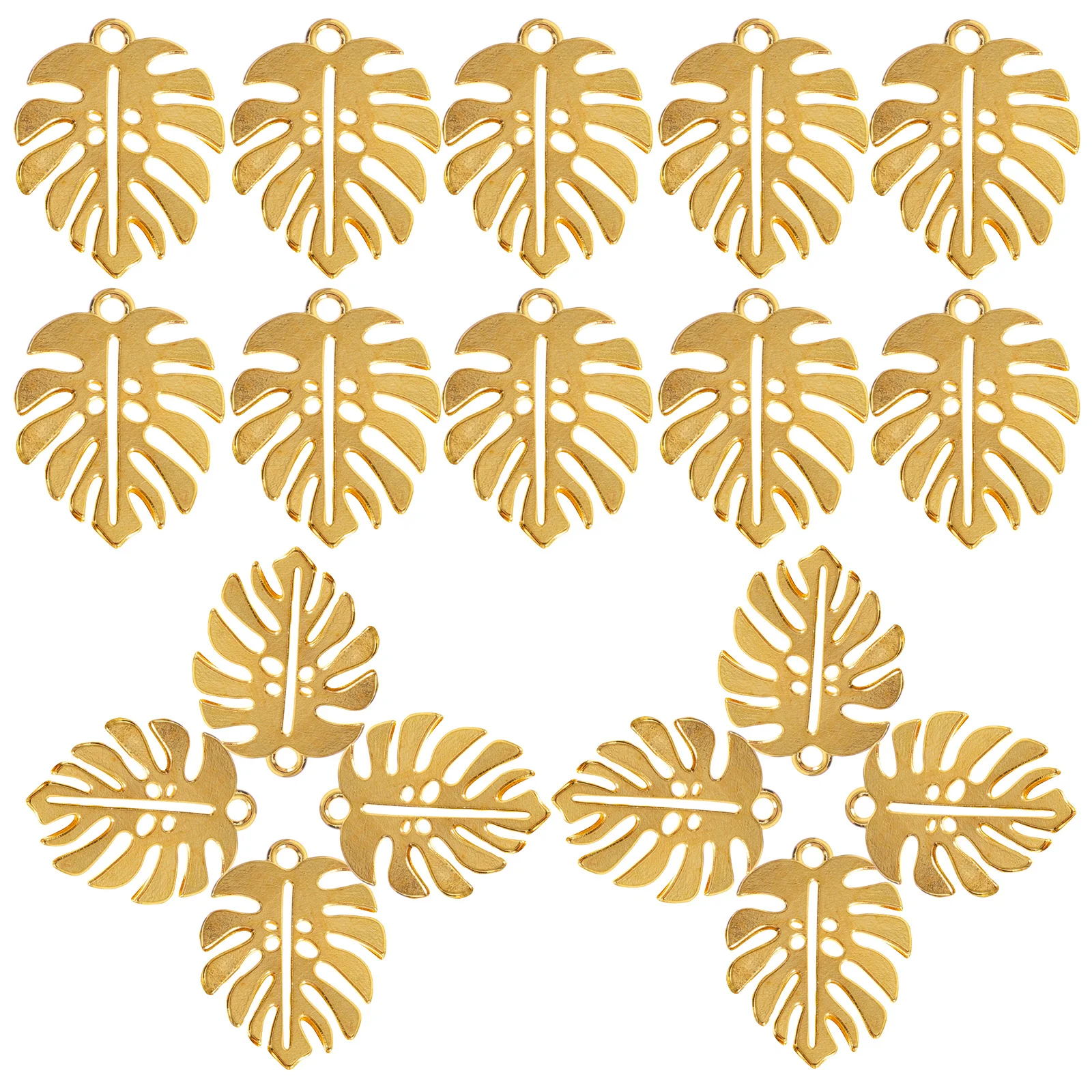 

50Pcs Alloy Leaf Charms Set Hollow Tropical Leaves Pendants DIY Jewelry Making Materials for Necklaces Earrings Decor