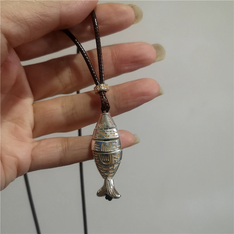Vintage Fish Spiral Vortex Pendant Long Adjustable Leather Cord Necklace For Women Men Unisex Boho Charm 2026 New Trendy Jewelry