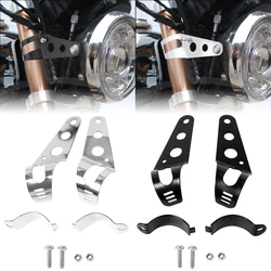 Universal Motorcycle Headlight Mount Bracket Fork Ear Chopper Headlamp Holder Clamp Adjustable Motor Fork Mount 27-36mm 38-48mm