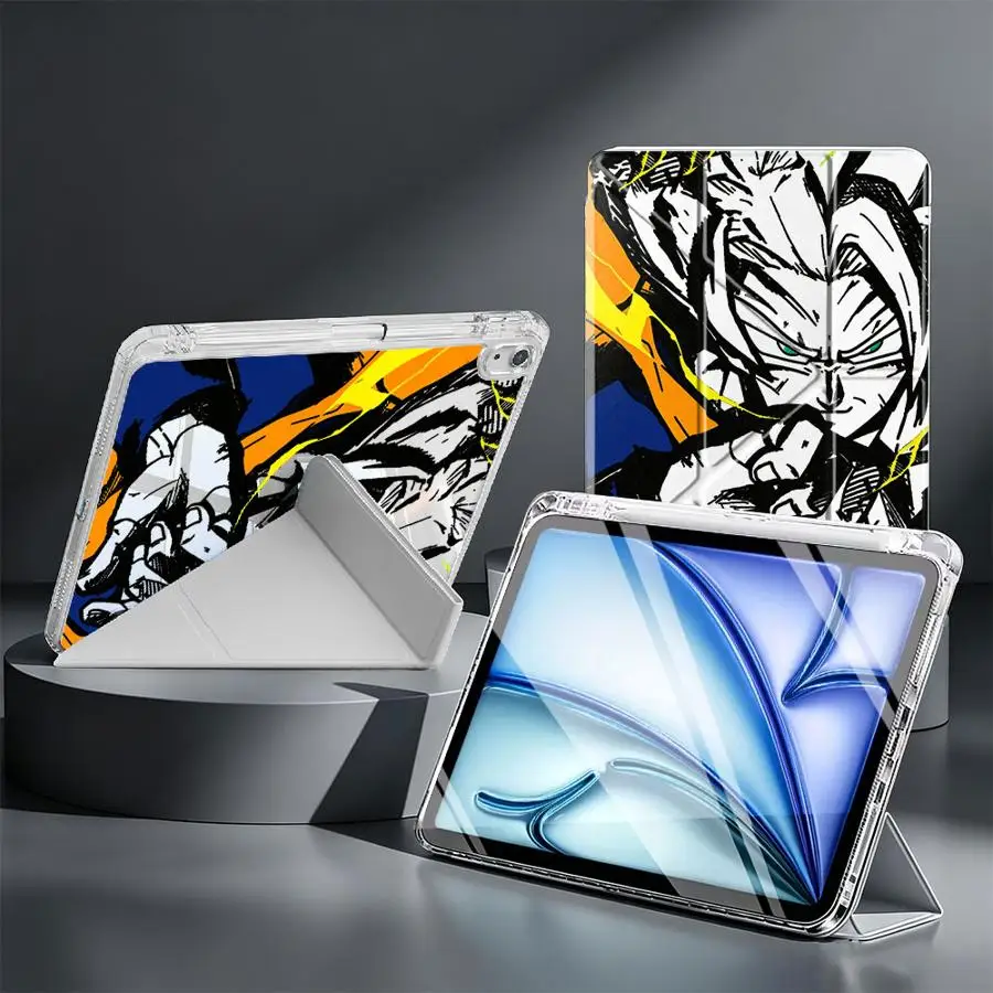 Tablet Case For Samsung Galaxy Tab A11 S8 A8 S7 FE S9 Plus A9 Plus S10 Lite With Pen Slot Cover Dragon Bll Son Goku Vegta