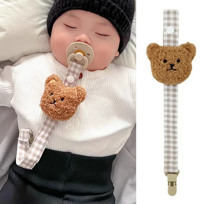 Lindo oso bebé chupete Clip cadena soporte para chupete chupete Clips Correa soporte para pezones alimentación infantil accesorios para bebés