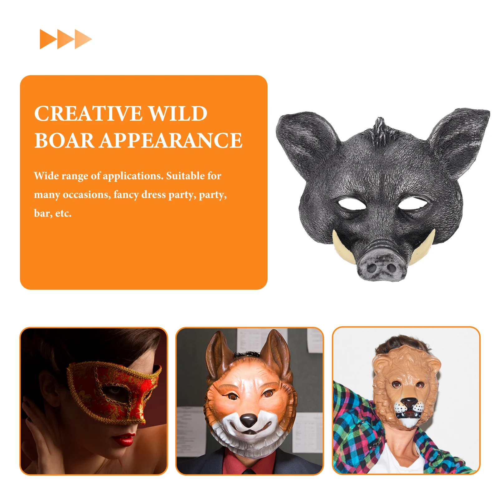 

Boar Mask Halloween for Men Pig Wild Animal Party Prom Costume Masks Adults Pu Decorative Easy to Wear