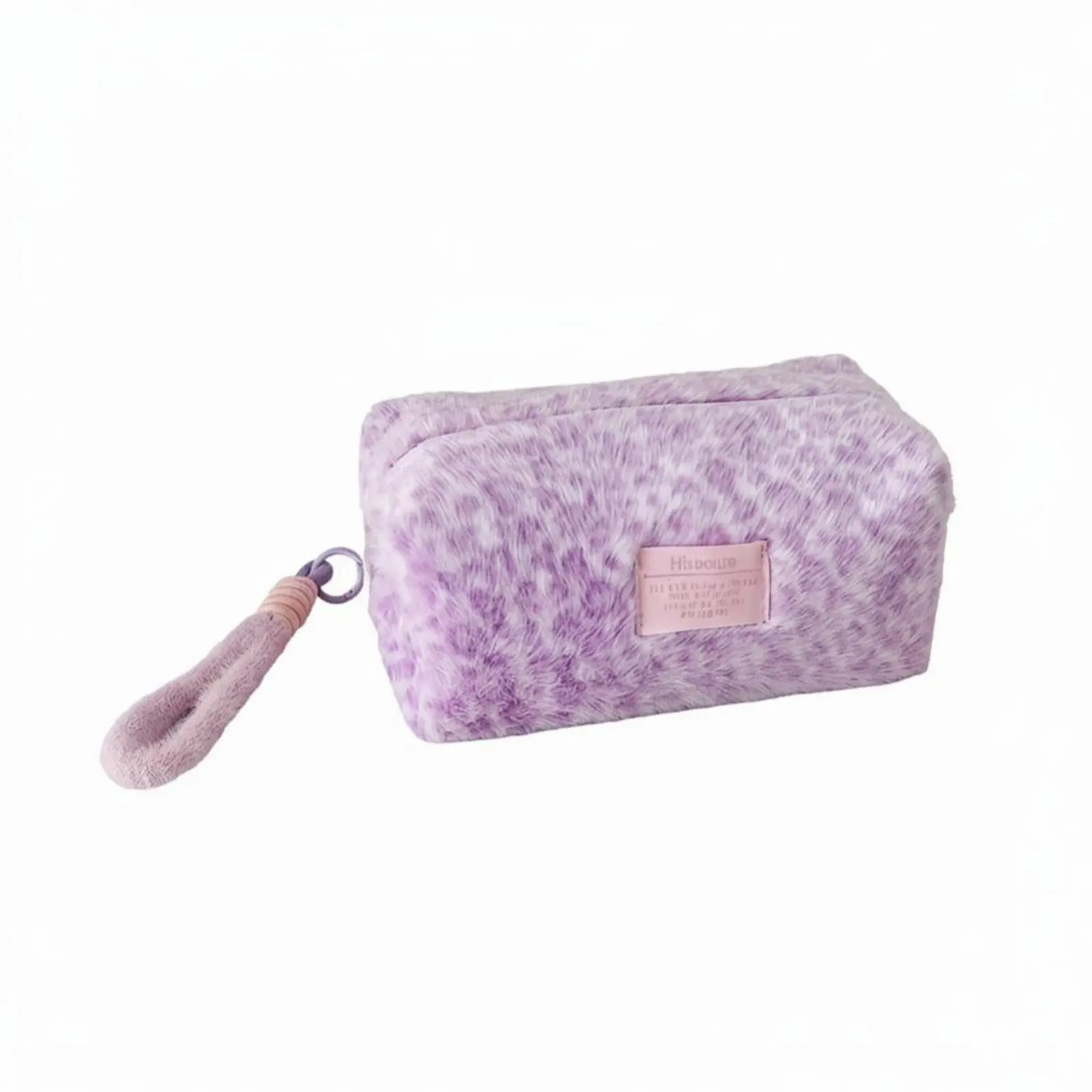 Plush Cat Print Makeup Bag, Trendy High-Aesthetic Stationery Case, Portable Pouch for Students, Desktop Organizer