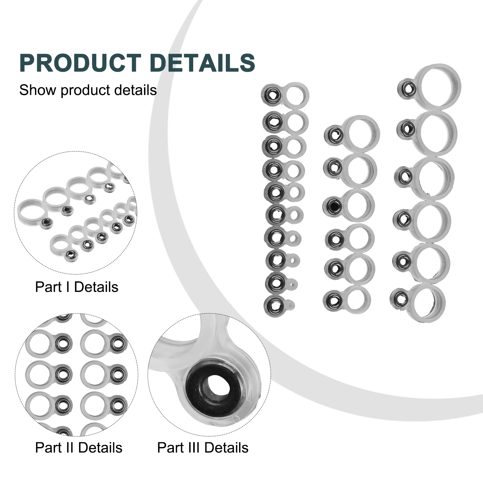 14/22 pçs guia de vara de pesca anéis ponta kits de reparo silicone cerâmica fio loop vara de pesca linha guias acessórios