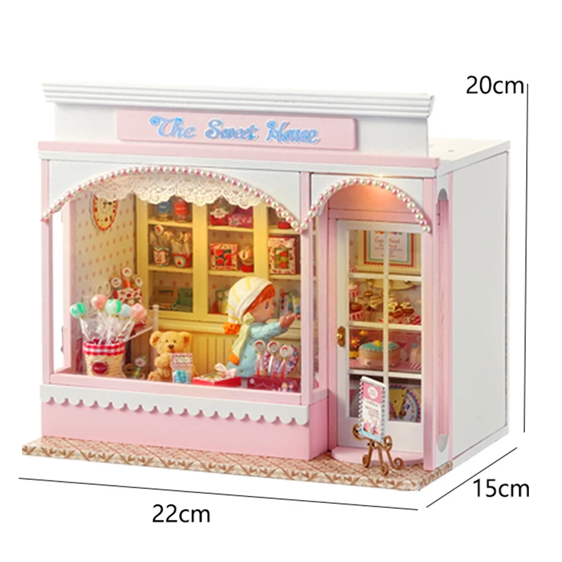 Micro Huis Poppenhuizen kits 3D Puzzel Assemblage Gebouw Model DIY Handgemaakt Speelgoed Kamer Slaapkamer Decoratie Houten Ambachten Kerstcadeau
