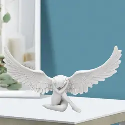 Vintage Angel Wing Figures Vivid 3D Statue Crafts Home Decoration Accessory