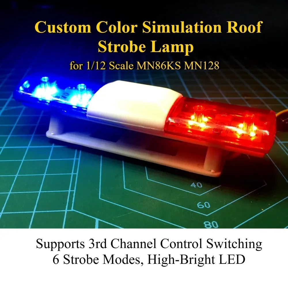 For MN86KS MN128 1/12 RC Crawler Custom Color Realistic Warning Light Mod Upgrade Parts RC Car Ambulance Replacement Accessories