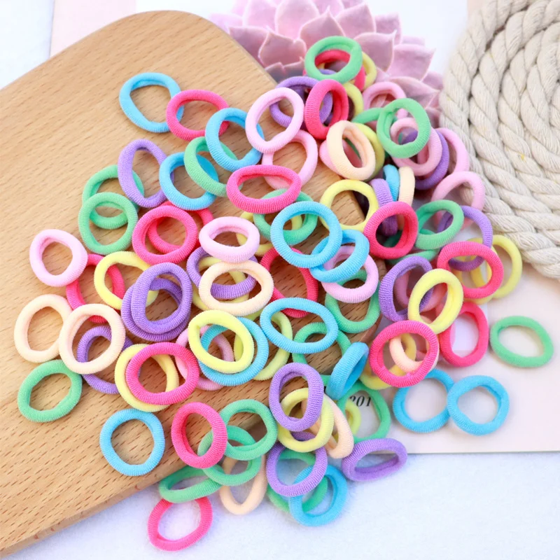 50g Kids Hair Ties, About 250pc Hair Bands Girls Macaron Rubber Band for Girls and Kids, Multicolor Seamless Hair Bands Elastic