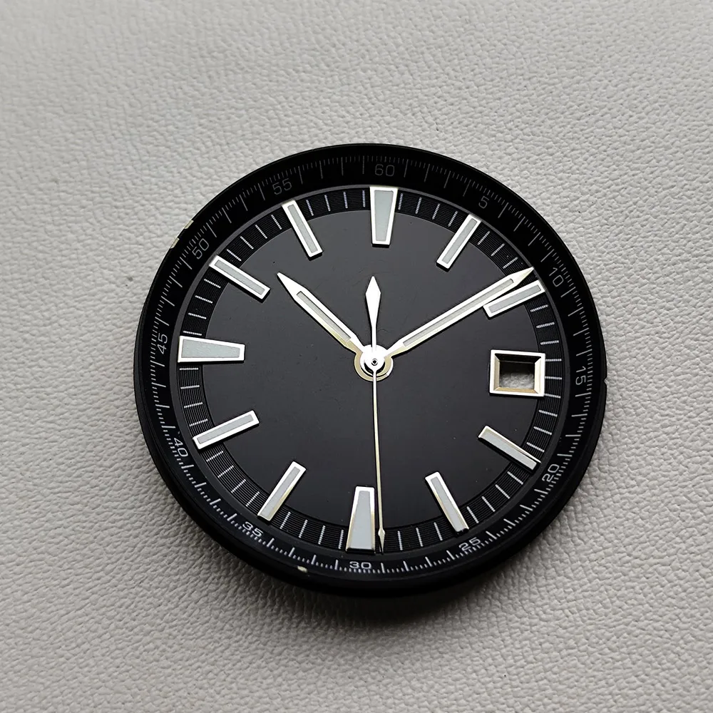 33mm Dial Paired with 8215 Movement C3 Luminous Black White Blue Face Watch Accessories Parts