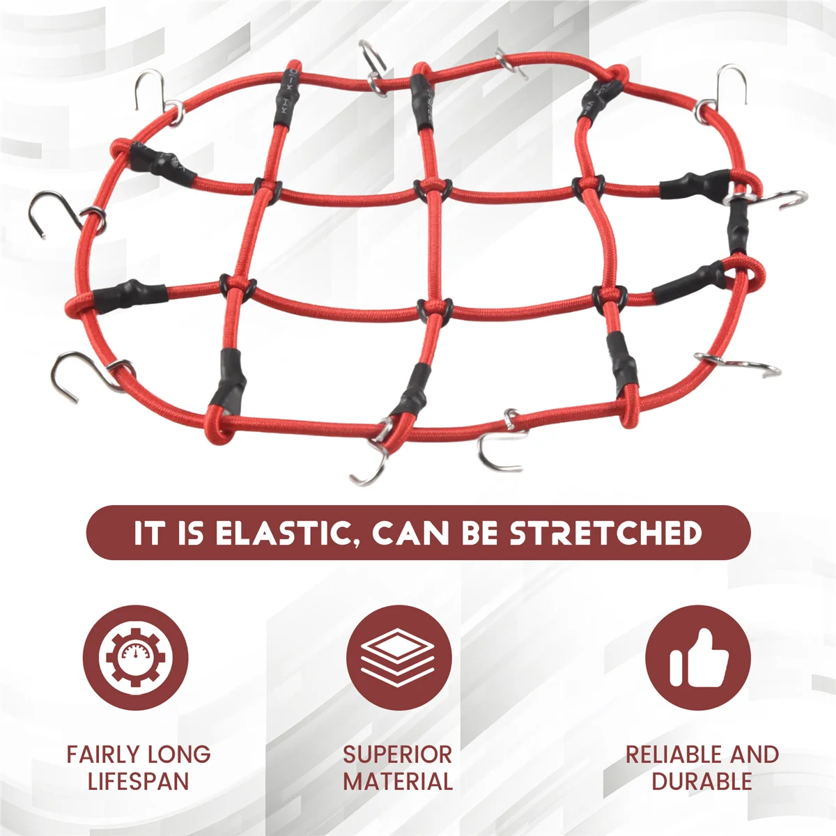 BAAA-RC ملحقات قطع غيار السيارات شبكة أمتعة مرنة لـ 1/12 MN D90 D99 MN99S، أحمر