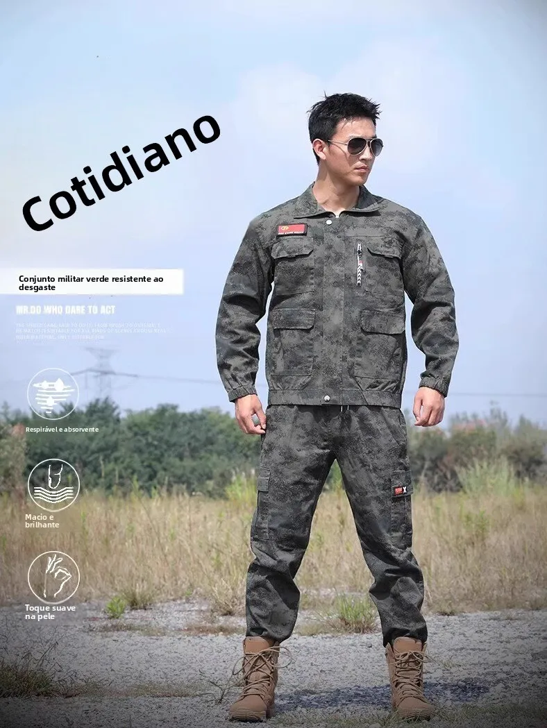 spring-autumn-pure-cotton-elastic-workwear-set-men's-camouflage-thickened-wear-resistant-welding-overalls-labor-uniform