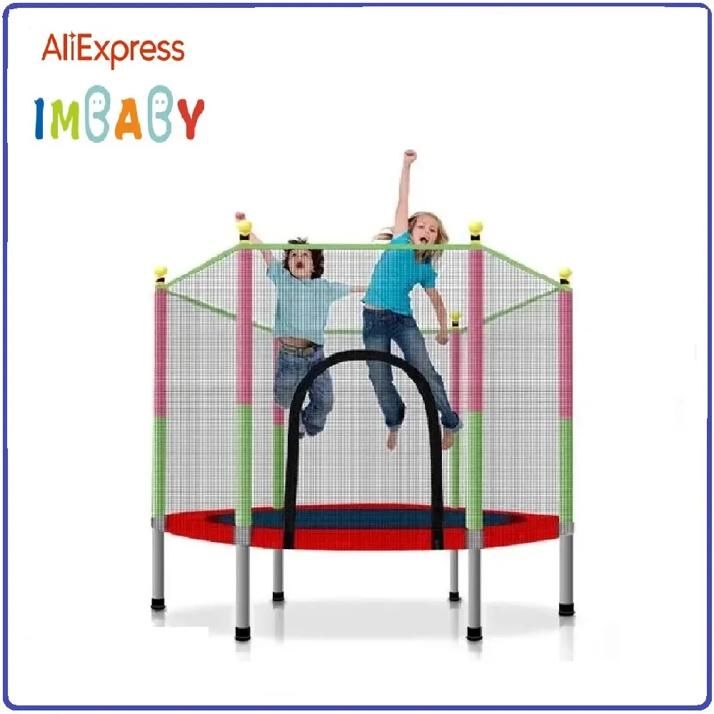 High Quality Trampoline for Children Exercise Trampoline with Protective Net Equipped Indoor Sports Entertainment Support 100 KG