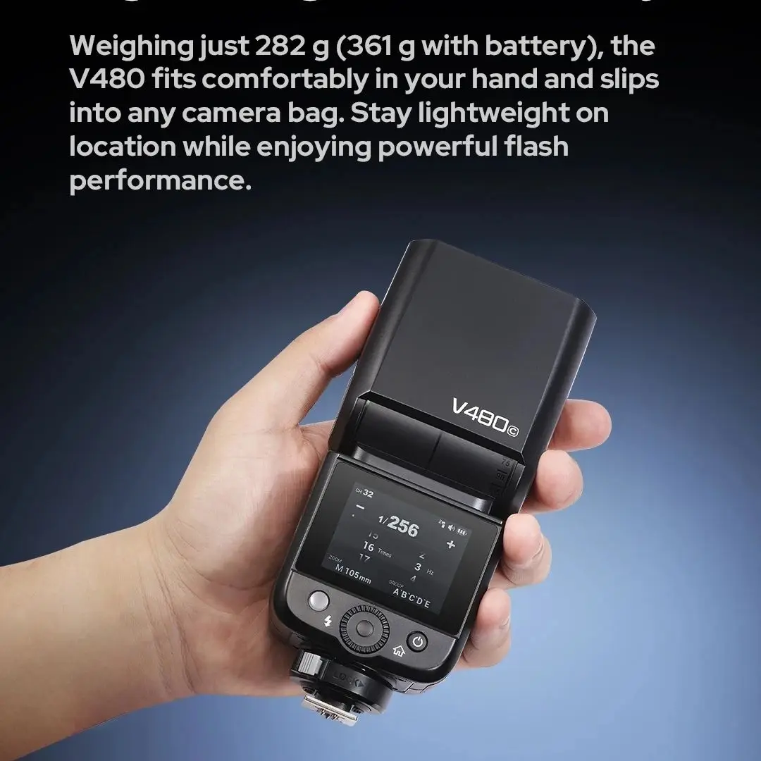 Godox V480 TTL Li-ion caméra Flash 650 pleine puissance sans fil Speedlite Flash Compatible avec Canon Nikon Sony Fujifilm Olympus