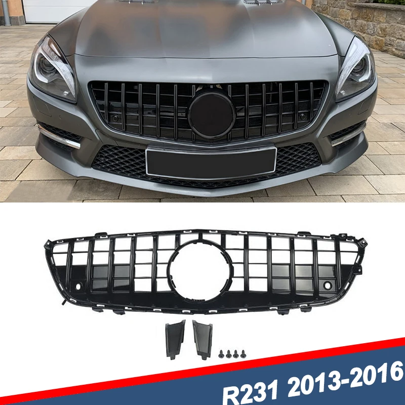 

GT Style Grille For Mercedes-Benz R231 SL-Class SL400 SL550 2012-2016 Front Grille Without Camera Hole Glossy Black Magickit
