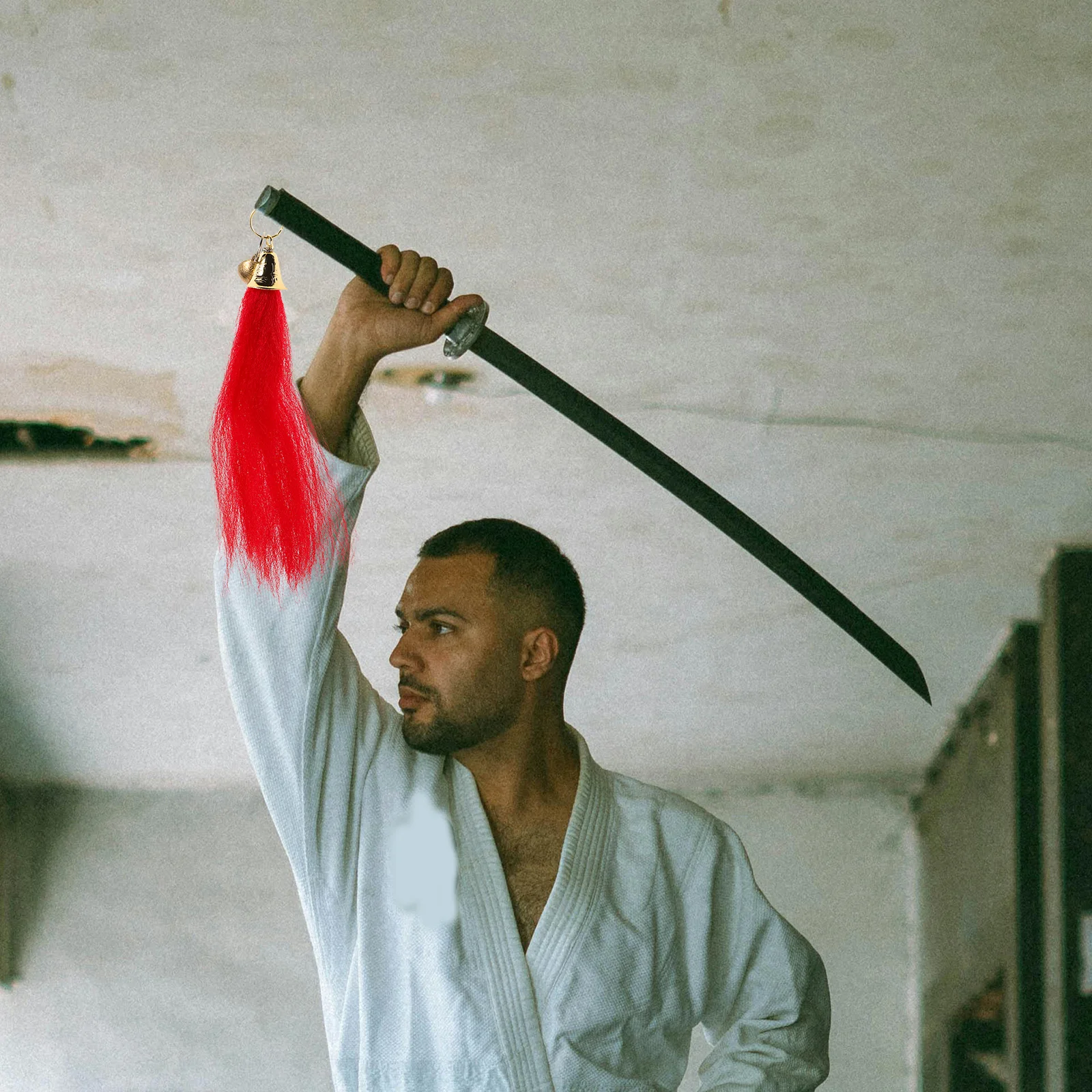 

Martial Art Sword Tassel Chinese Drama Tassel Decoration Fiber Bell Pendant Easy Install Portable Traditional Aesthetic Appeal