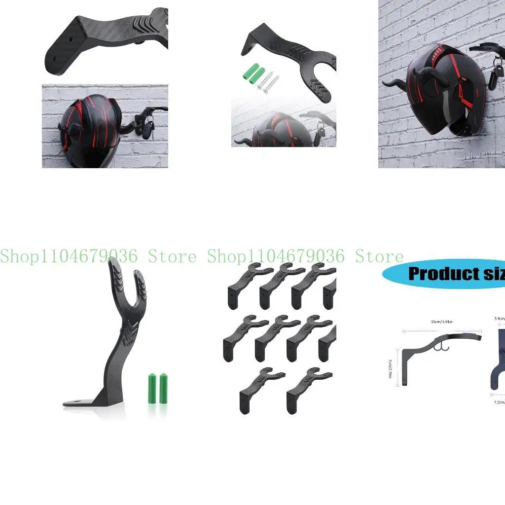 652F Motorcycle Helmets Holder, Metal Construction Space Saving, None Damaging For Home Garage Organization Easy Installation