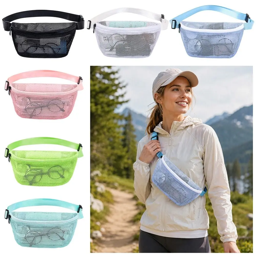 Nylon Sport Chest Bag Multi Pockets Lightweight Crossbody Bag Large Capacity Adjustable Strap Outdoor Sling Bag Sports Fitness
