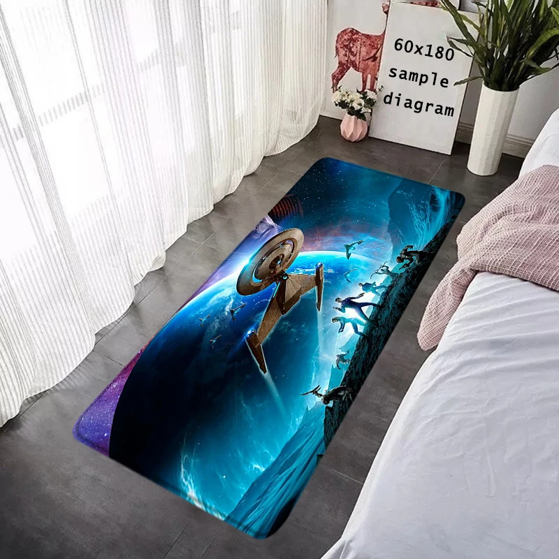 S-Star T-Trek Rug USS Enterprise Printed Beyond JTK Spock, Non-Slip Door Mat, Washable Anti-Slip Rug for Home Living Bathroom