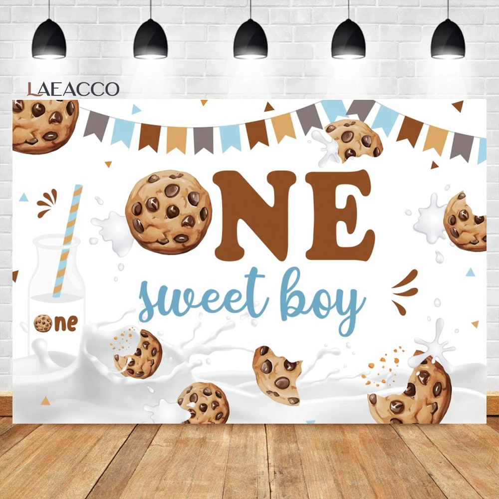 Laeacco Donut Sweet One Backdrop Sprinkles Confetti Donuts Kids 1st Birthday Baby Shower Portrait Custom Photography Background