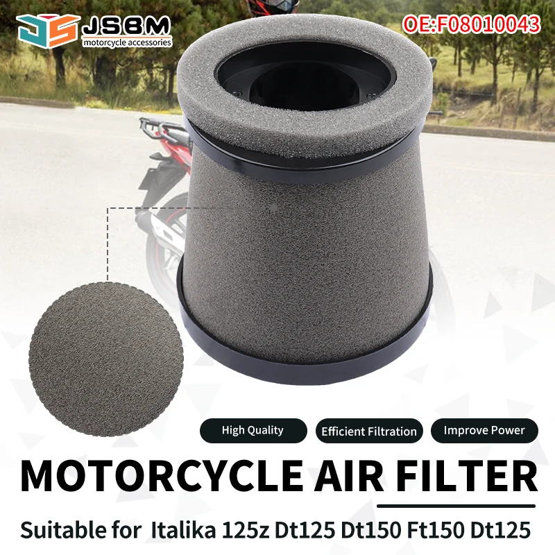 JSBM Motorcycle Accessories Dual Foam Air Filter For ITALIKA 125Z 125FL DT125 DT150 FT125 FT150 FT150S FT150TS XFT125 2012-2022