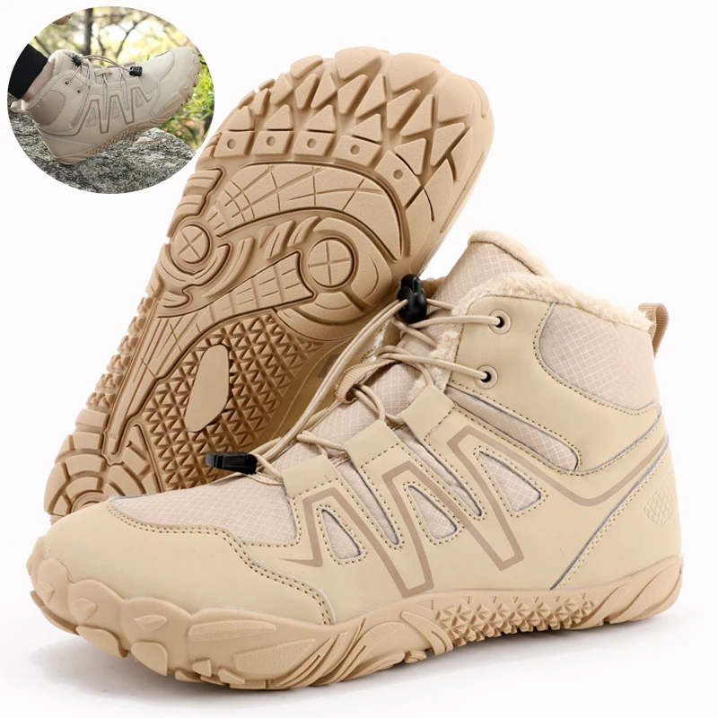 

Зимние ботинки для пар, уличные нескользящие теплые повседневные ботинки на меху, мужские и женские кроссовки больших размеров для альпинизма, пешего туризма, кемпинга
