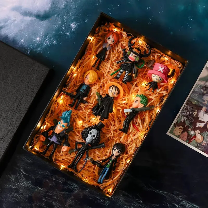 6-teiliges einteiliges Chibi-Figurenset – Ruffy, Zoro, Ace, Sanji, Chopper – PVC-Kuchenaufsätze und Desktop-Dekoration