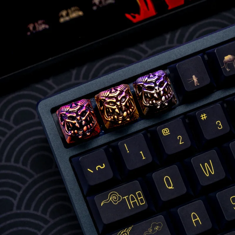 

ECHOME латунные колпачки для клавиш Artisan на заказ дьявол ретро медный колпачок для клавиш золотой алюминиевый колпачок для клавиш механическая клавиатура игровые аксессуары