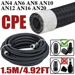 1.5M 4.92FT 4AN 6AN 8AN 10AN 12AN 16AN 20AN Car Fuel Hose Oil Gas Line Nylon Stainless Steel Braided Brake Hose CPE Rubber Pipe