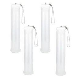 4 Pack Extendable Plastic Paint Brush Case, Clear Long Paint Brush Holder Tube, Storage Pencil Container
