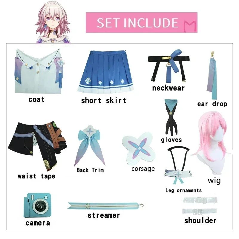 Disfraz de Cosplay del 7. de marzo, Honkai Star Rail, uniforme de carnaval, peluca, disfraces de Halloween de Anime, juego para hombres