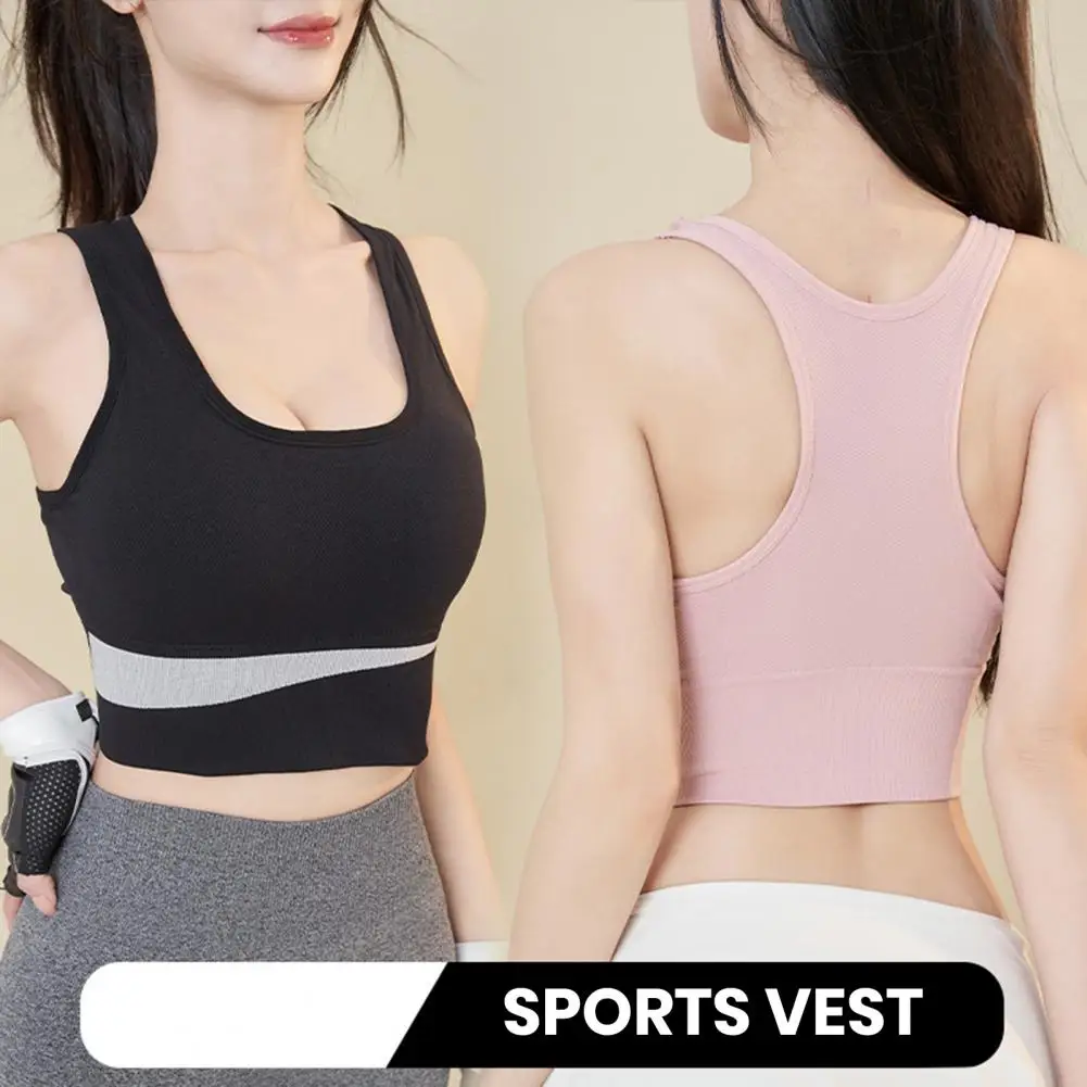 Seamless Bottoming Vest Ultimate Supportive Women's Sports Bra Seamless Push Up Quick-drying for Jogging Gym More Slim Fit Vest