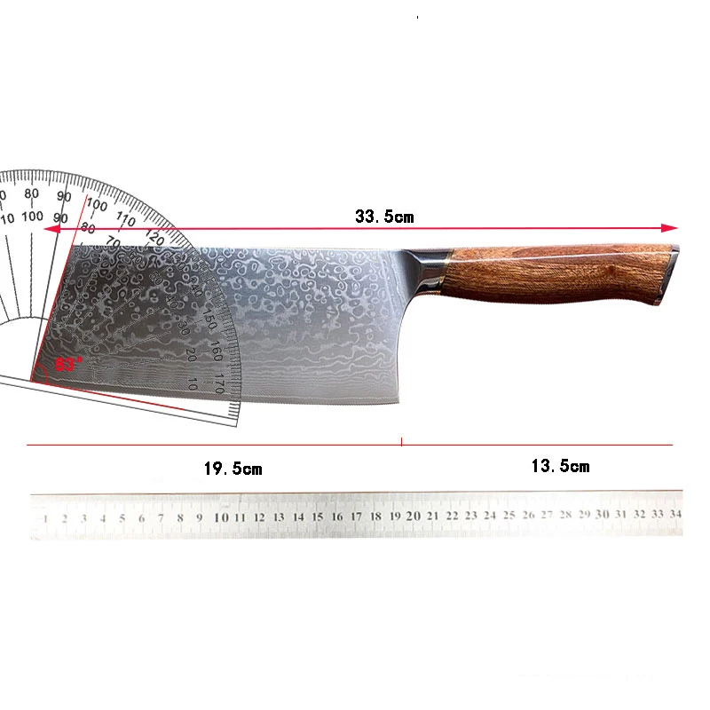 7.7 Inch Chinese Chef Knife 67 Layers Damascus Steel VG10 Blade Sharp Cleaver Slicing Kitchen Knives For Cutting Vegetables Meat