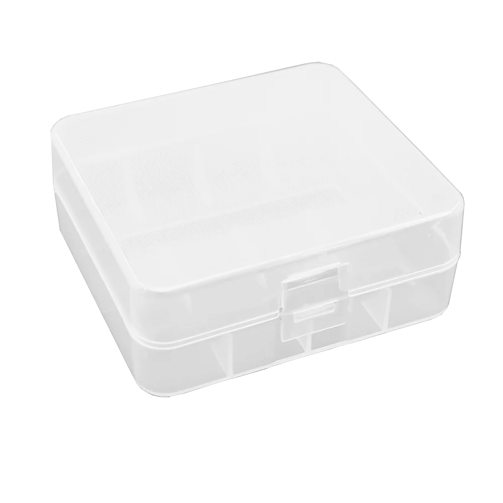 Caixa de armazenamento de bateria de plástico rígido transparente portátil caso de armazenamento de baterias duráveis apto para 2x26650 bateria