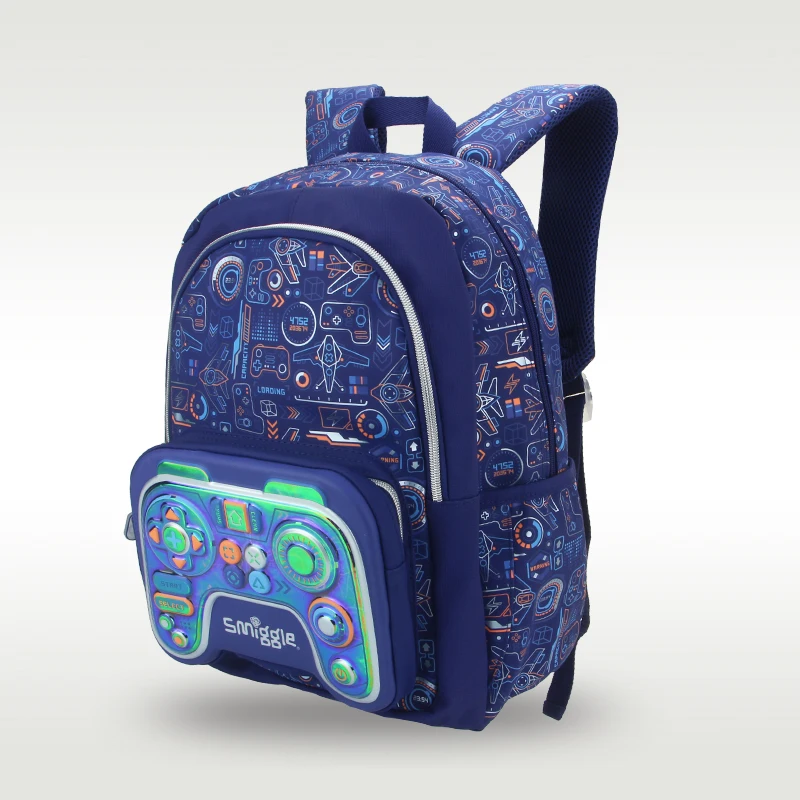 Australia Smiggle hot-selling original children's schoolbag boy backpack waterproof blue game console world schoolbag